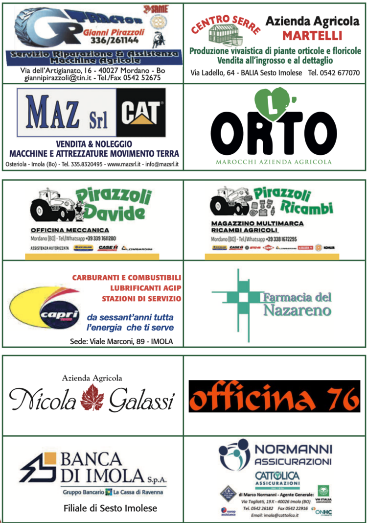 Maz srl fra gli Sponsor della Festa dell’Agricoltura di Sesto Imolese  6-7-8- Settembre 2024